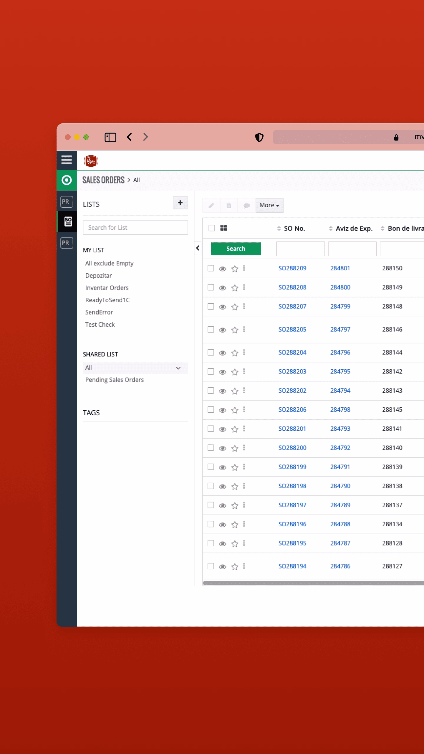 pegas project screenshot
