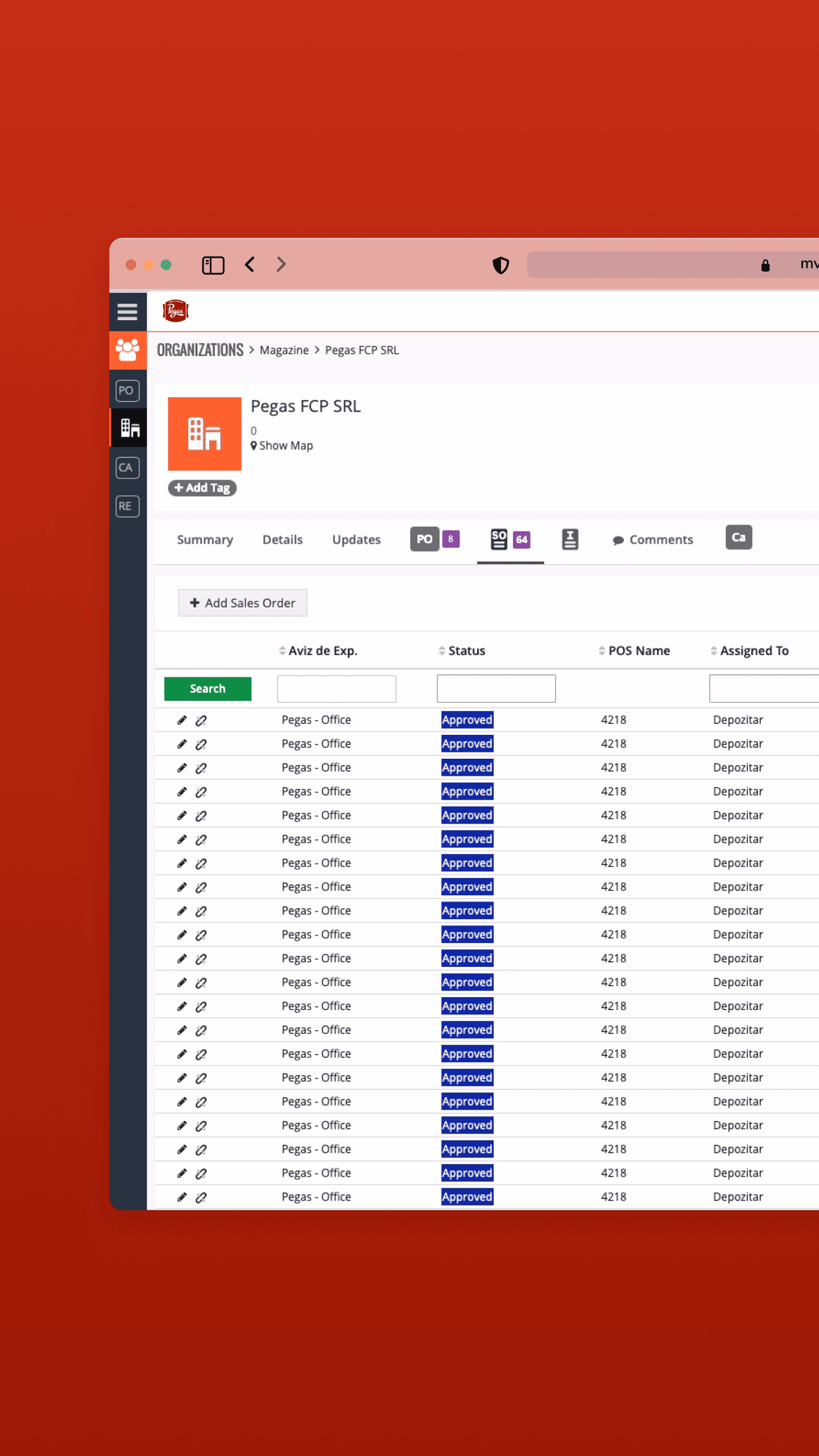 pegas project screenshot